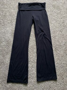 Victoria's Secret Black Fold Over High-Waist Yoga Flare Leggings